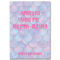 Personalised Merm-Azing Birthday Card